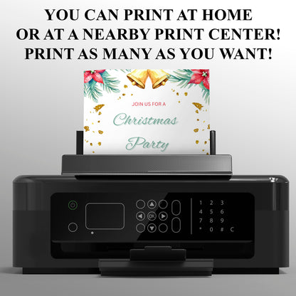 Christmas Party Invitation Template | Christmas Holiday Party Invite - CreativeRino