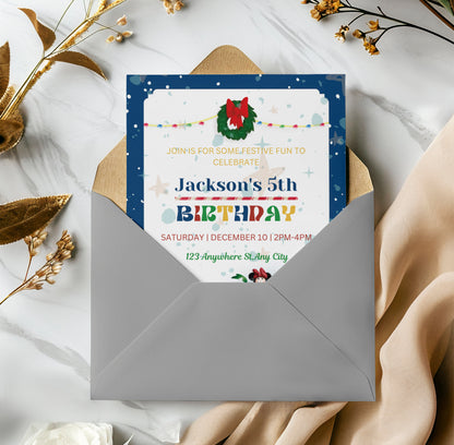 Mickey Mouse Christmas Party Invitation Template | Santa Christmas Party Invite - CreativeRino