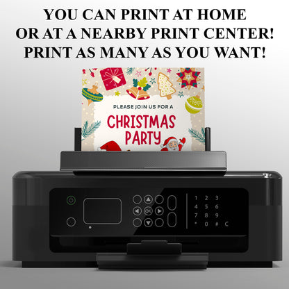 Santa Claus Christmas Party Invitation Template | Christmas Holiday Party Invite - CreativeRino