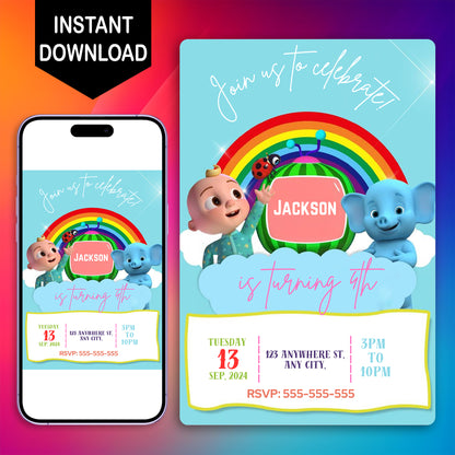 Cocomelon Birthday Invitation Template - CreativeRino