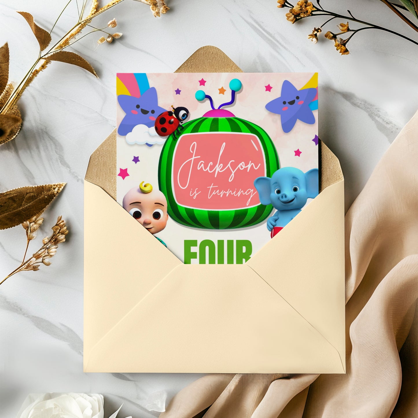 Cocomelon Birthday Invitation Template