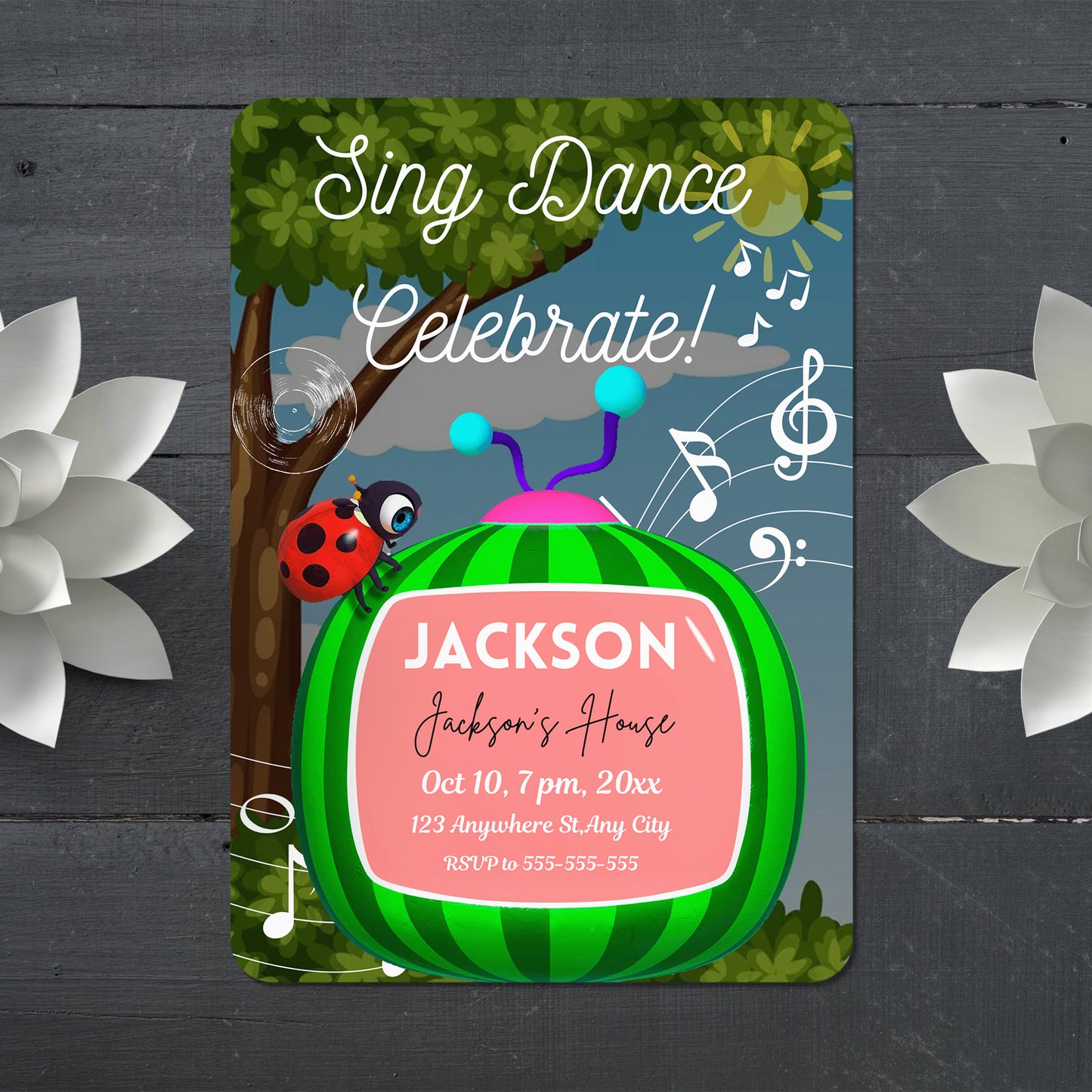 Cocomelon Birthday Invitation Template