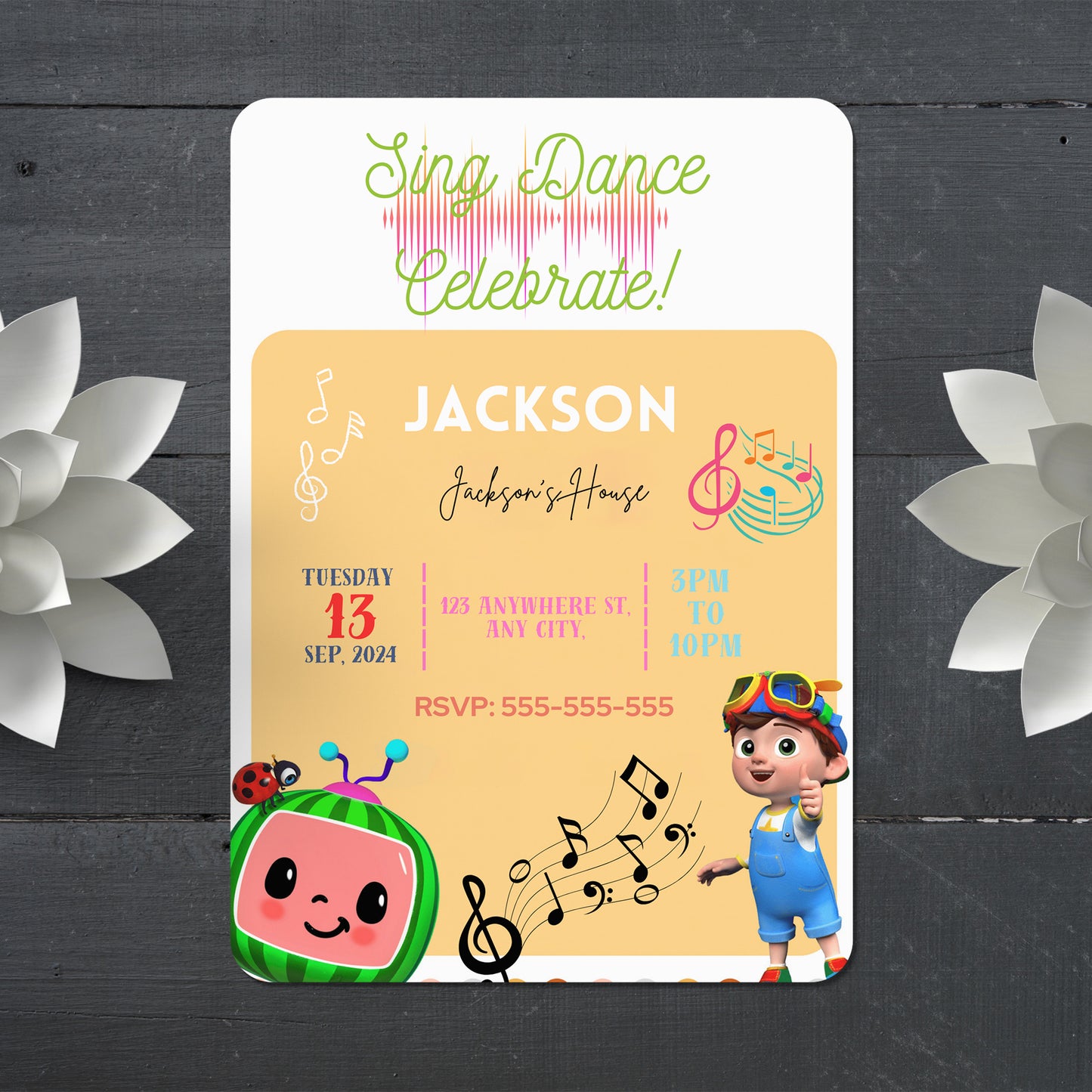 Cocomelon Birthday Invitation Template