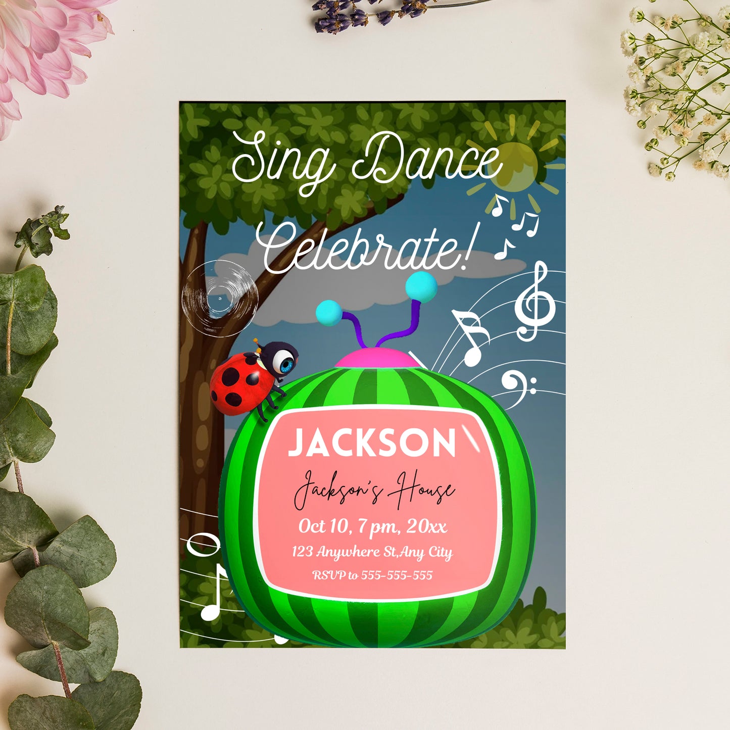 Cocomelon Birthday Invitation Template