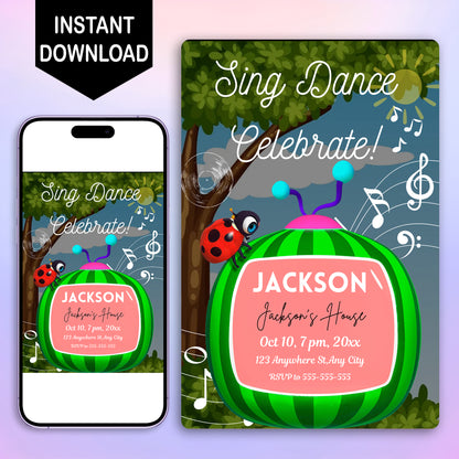 Cocomelon Birthday Invitation Template - CreativeRino