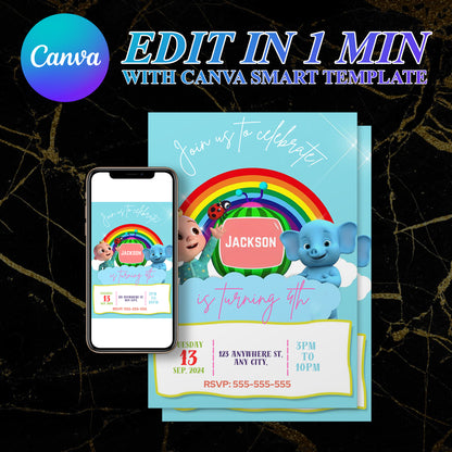 Cocomelon Birthday Invitation Template - CreativeRino