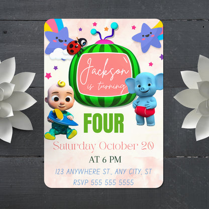 Cocomelon Birthday Invitation Template - CreativeRino