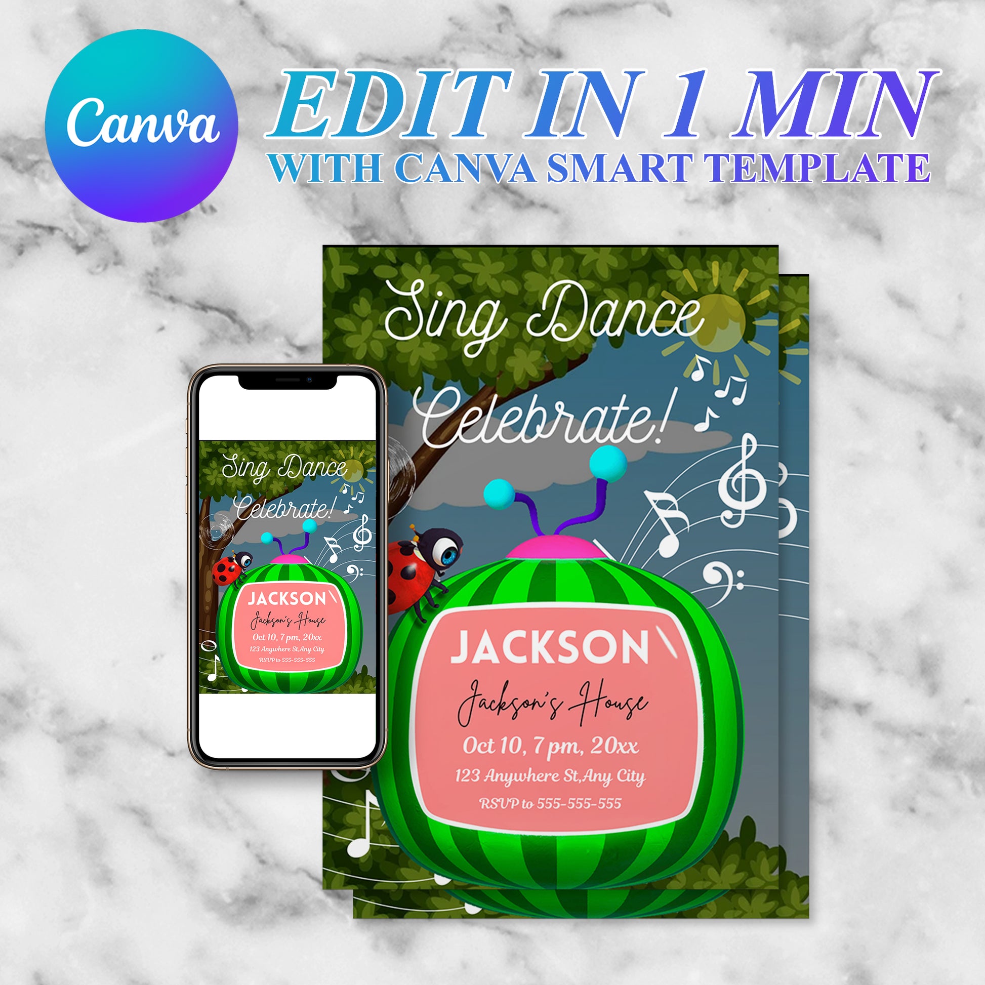 Cocomelon Birthday Invitation Template - CreativeRino