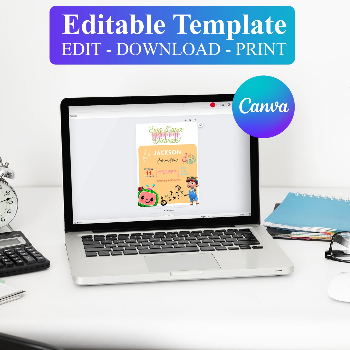 Cocomelon Birthday Invitation Template - CreativeRino