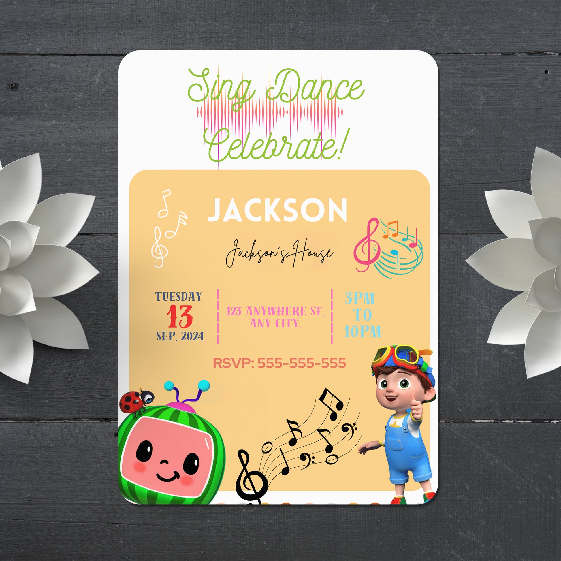 Cocomelon Birthday Invitation Template - CreativeRino