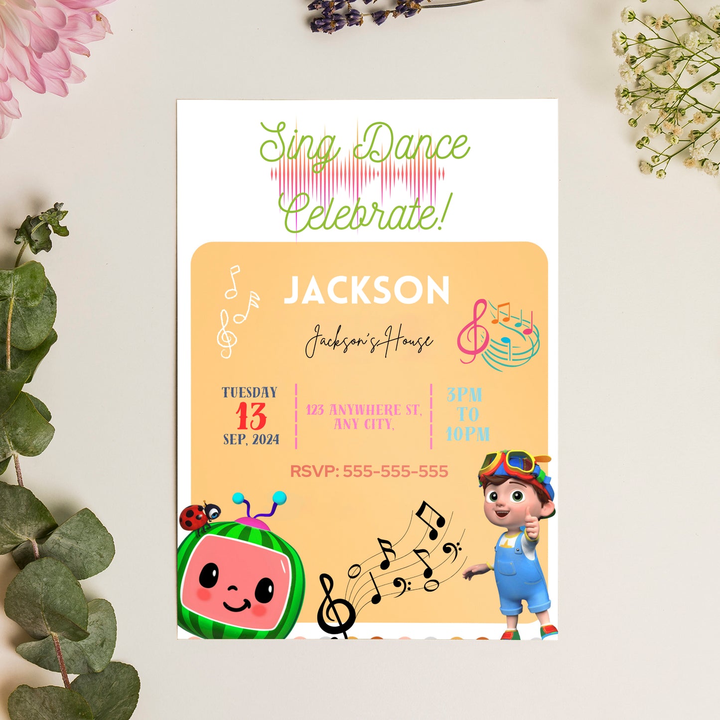 Cocomelon Birthday Invitation Template - CreativeRino
