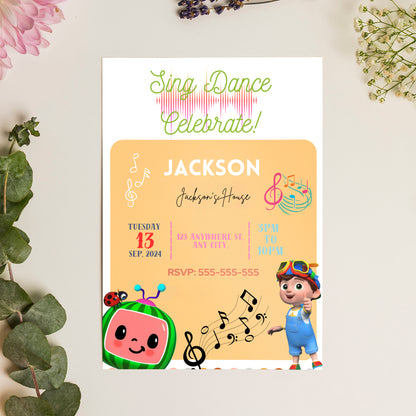 Cocomelon Birthday Invitation Template - CreativeRino
