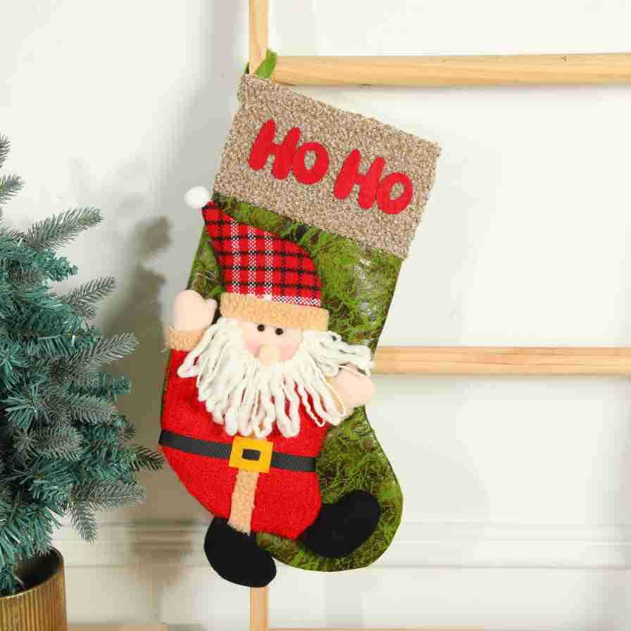 Christmas Character Socks Gift Bag | Santa, Elk & Snowman Decorative Hanging Pendant (Candy & Small Gift Holder) eprolo