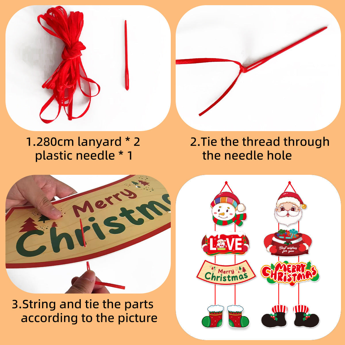 Santa & Snowman Christmas Door Banner Set | Festive Hanging Couplets & Party Decor eprolo