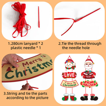Santa & Snowman Christmas Door Banner Set | Festive Hanging Couplets & Party Decor eprolo