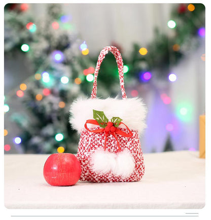 Festive Handheld Christmas Eve Apple Bag | Creative Candy & Gift Treat Pouch with Handle eprolo