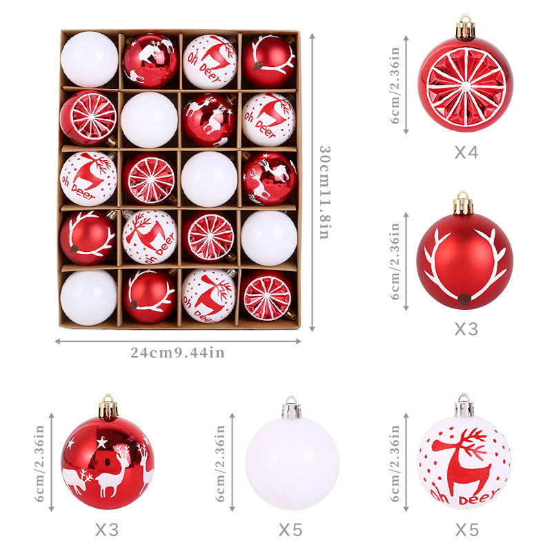 20-Piece Deluxe Christmas Ball Set (6cm) | Shatterproof Electroplated Plastic Ornaments Decor eprolo