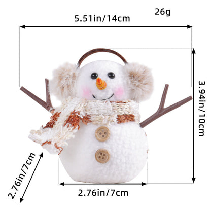 Charming Glowing Snowman Christmas Ornament Decor | Checkered Striped Scarf Doll with LED Light eprolo