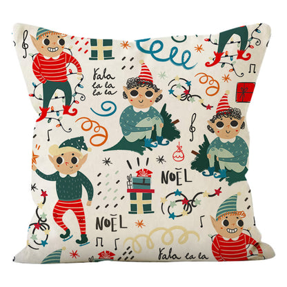 Cute Cartoon Snowman Pillow Cover | Holiday Sofa Cushion for Living Room Decor
