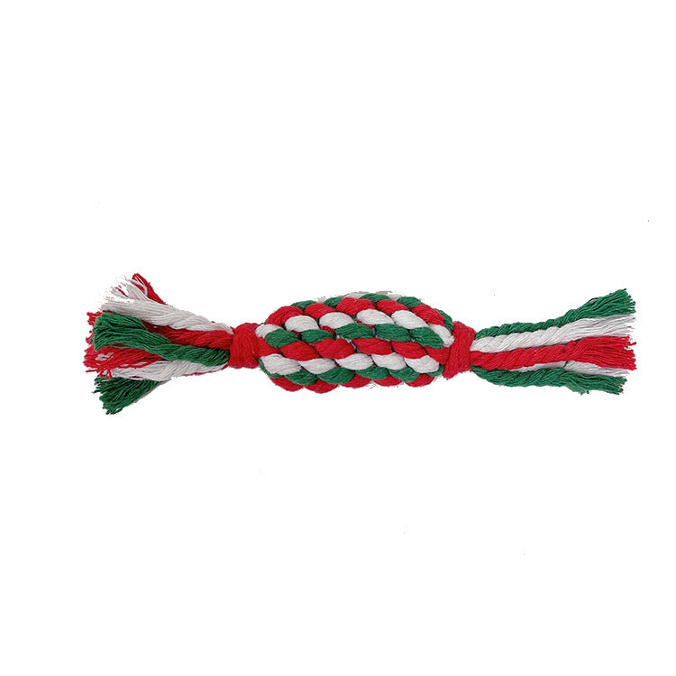 Christmas Pet Gift Set: Hand-Woven Cotton Rope Dog Toys | Teeth Grinding & Bite Resistant eprolo