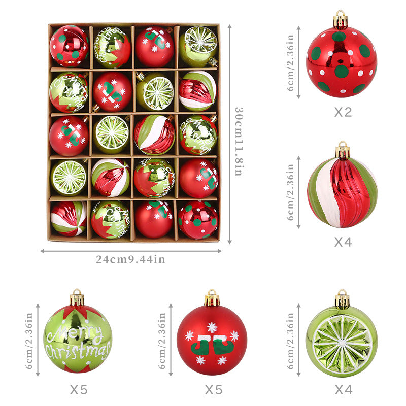 20-Piece Deluxe Christmas Ball Set (6cm) | Shatterproof Electroplated Plastic Ornaments Decor eprolo