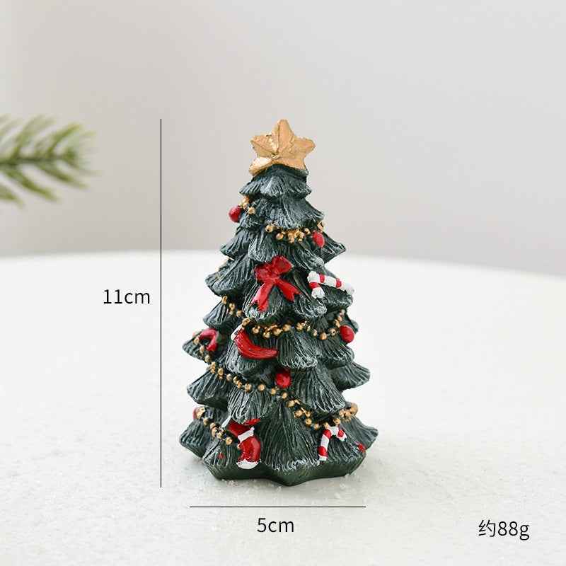 Miniature Resin Christmas Tree Ornament | Desktop Holiday Scene Decoration & Gift eprolo