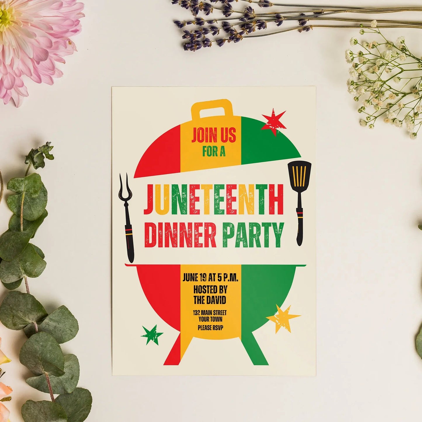 Juneteenth Invitation Template | Juneteenth Dinner Party Invite CreativeRino