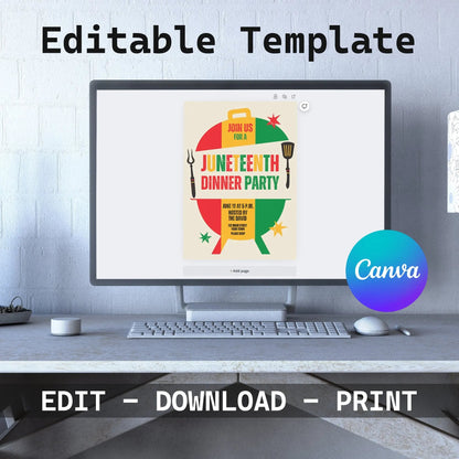 Juneteenth Invitation Template | Juneteenth Dinner Party Invite - CreativeRino