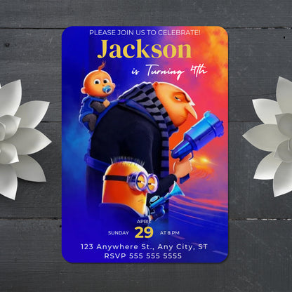 Despicable Me Birthday Invitation Template - CreativeRino