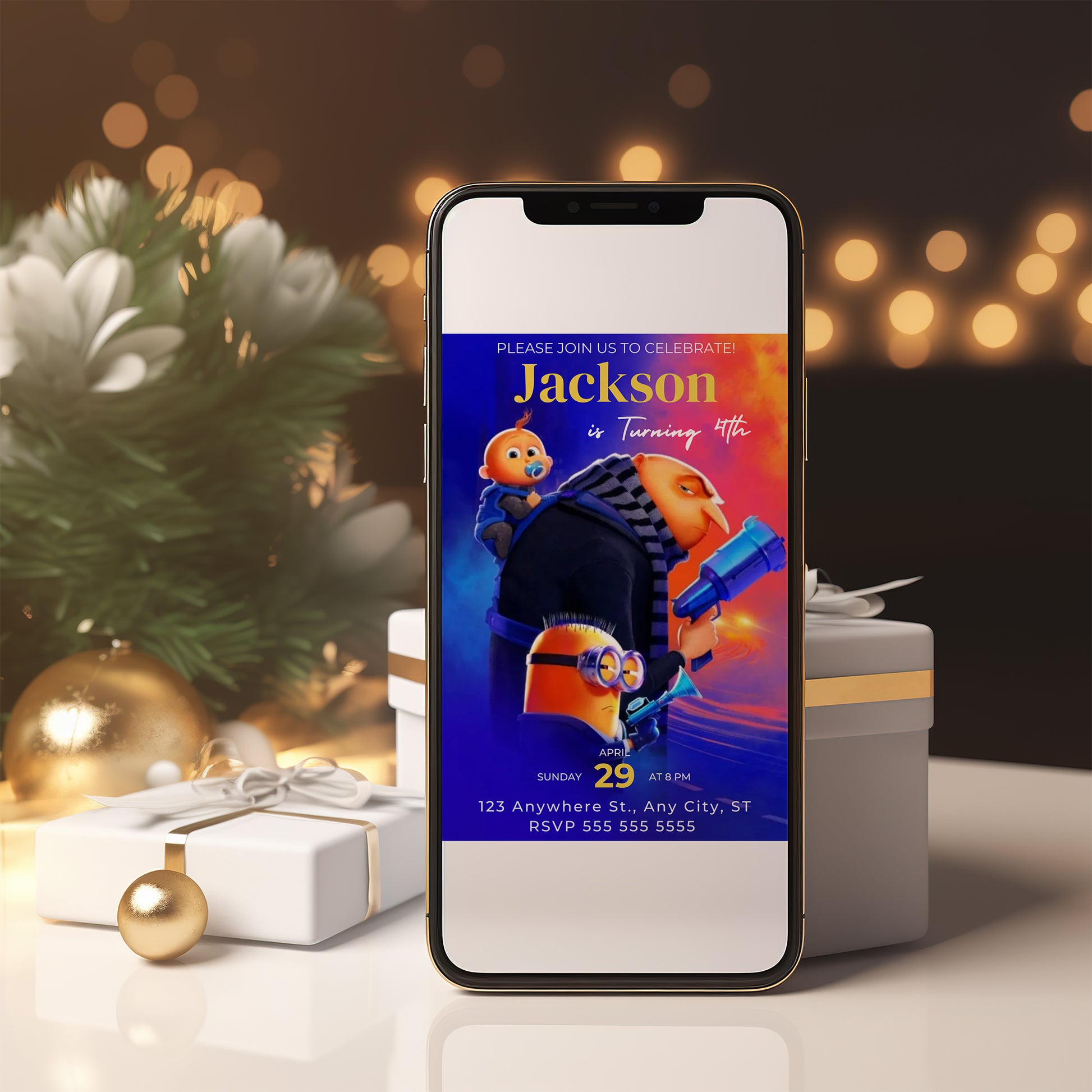 Despicable Me Birthday Invitation Template - CreativeRino