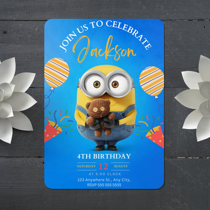 Despicable Me Birthday Invitation Template - CreativeRino