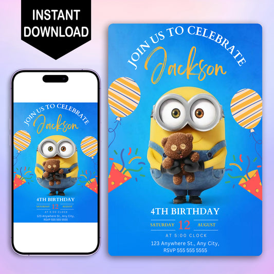 Despicable Me Birthday Invitation Template - CreativeRino