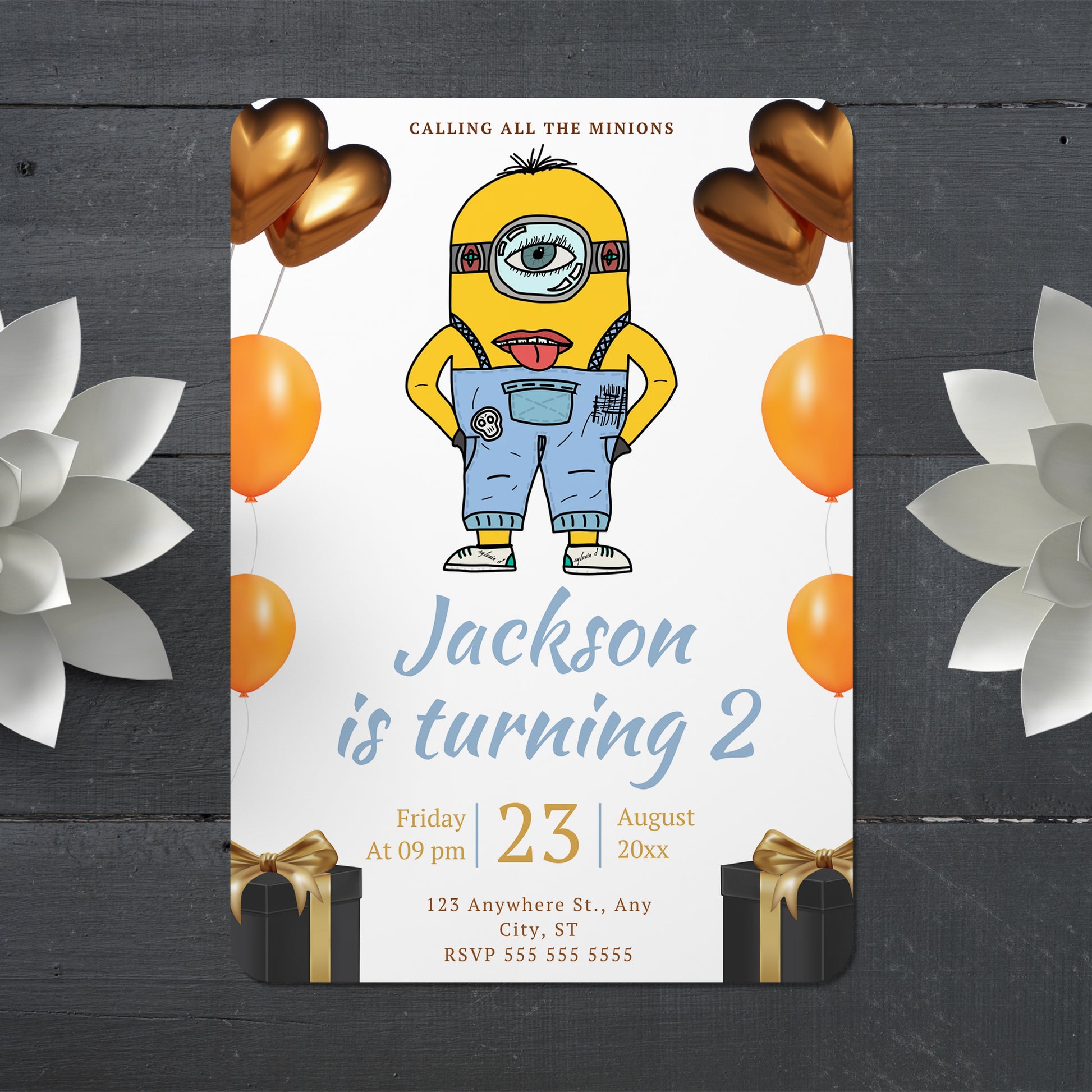 Despicable Me Birthday Invitation Template - CreativeRino