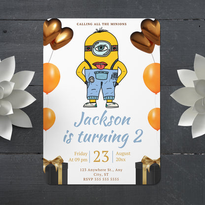 Despicable Me Birthday Invitation Template - CreativeRino