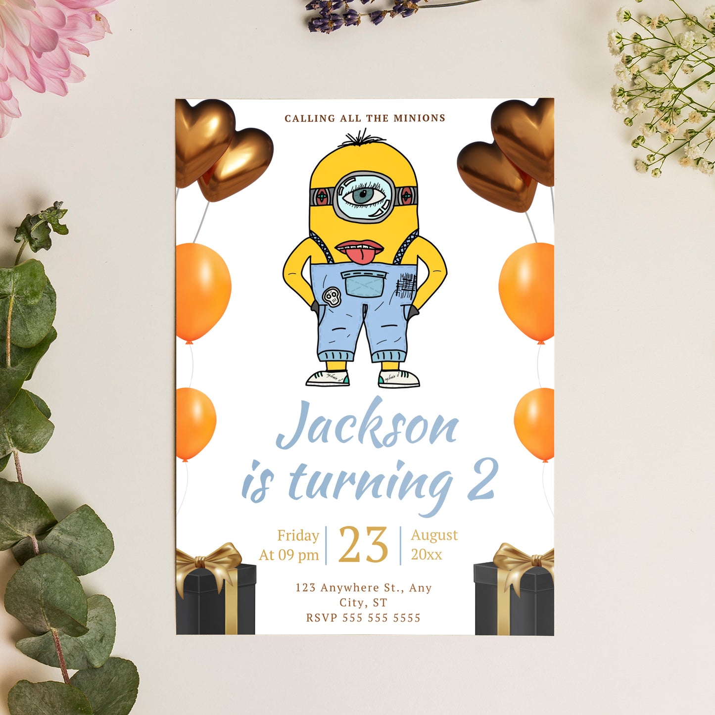 Despicable Me Birthday Invitation Template - CreativeRino