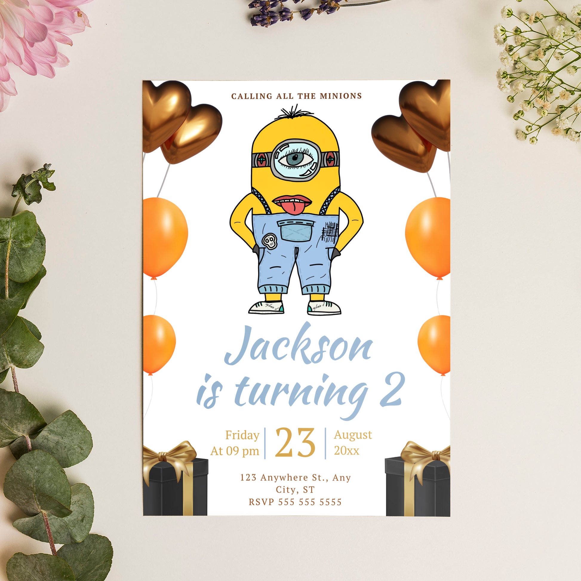 Despicable Me Birthday Invitation Template - CreativeRino