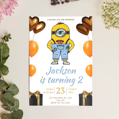 Despicable Me Birthday Invitation Template - CreativeRino