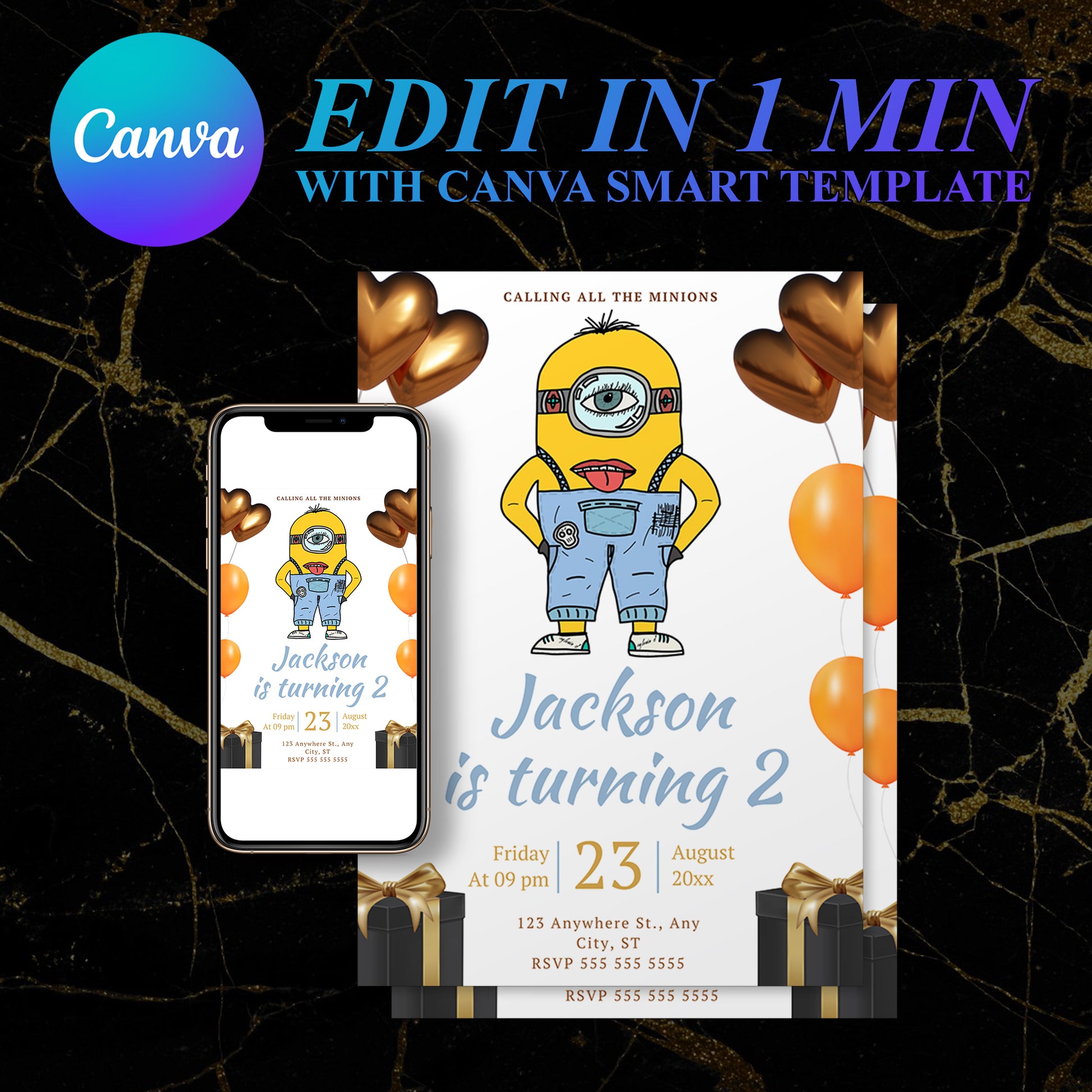 Despicable Me Birthday Invitation Template - CreativeRino