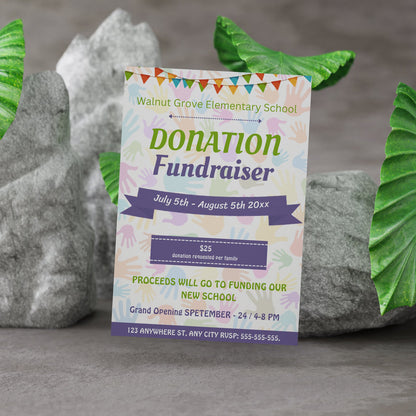 Donation Fundraiser Flyer Invite Template CreativeRino