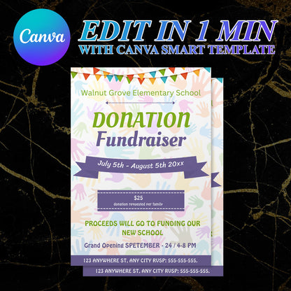 Donation Fundraiser Flyer Invite Template CreativeRino