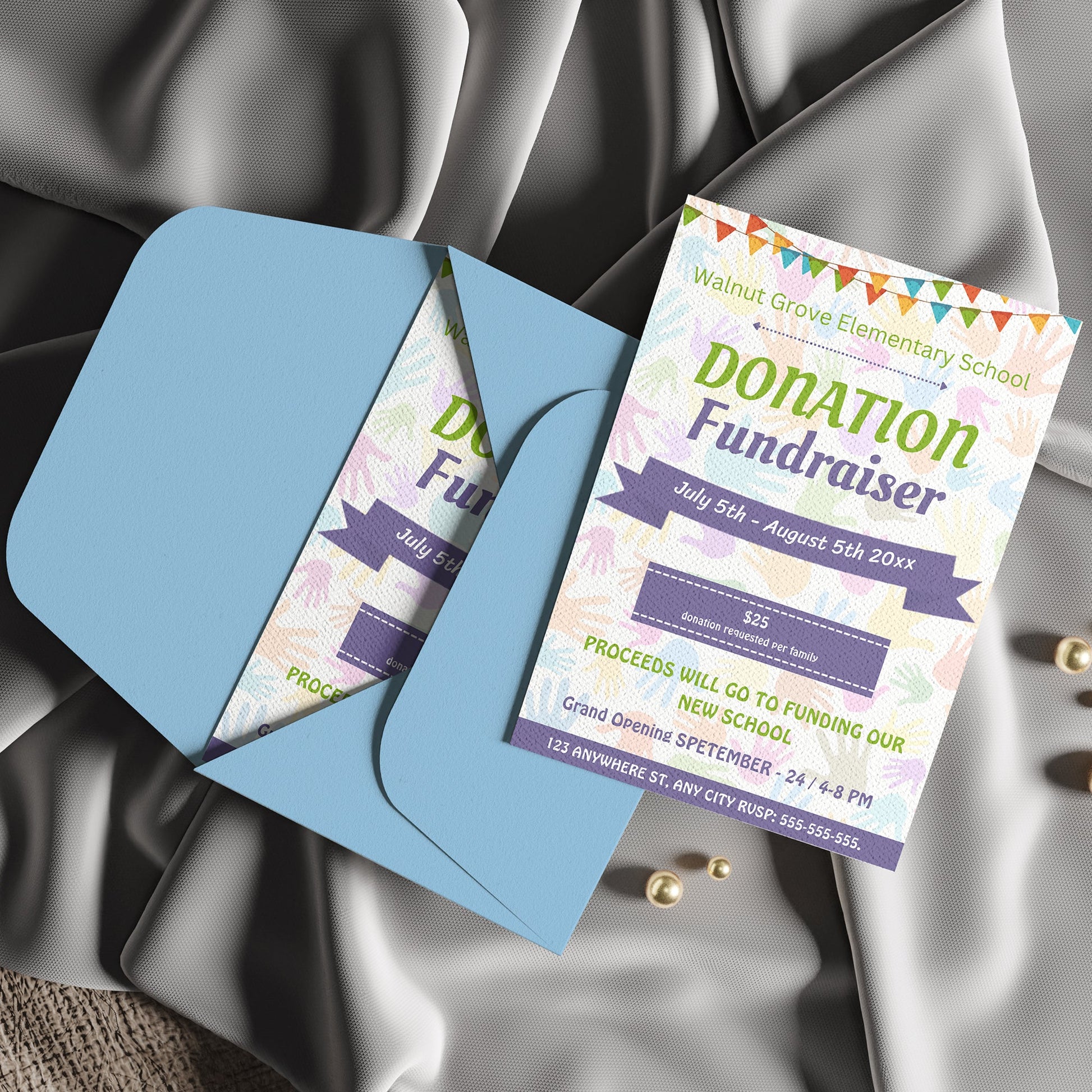 Donation Fundraiser Flyer Invite Template CreativeRino