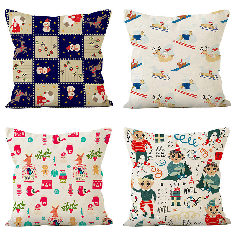Cute Cartoon Snowman Pillow Cover | Holiday Sofa Cushion for Living Room Decor eprolo