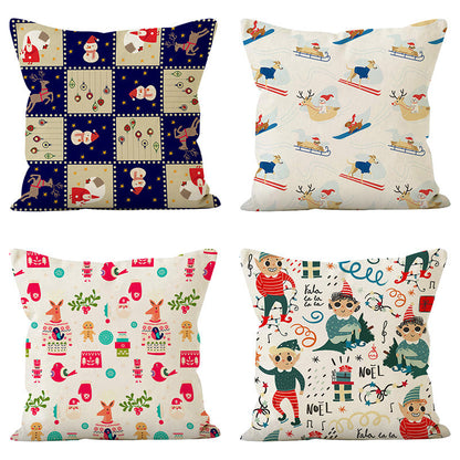 Cute Cartoon Snowman Pillow Cover | Holiday Sofa Cushion for Living Room Decor eprolo