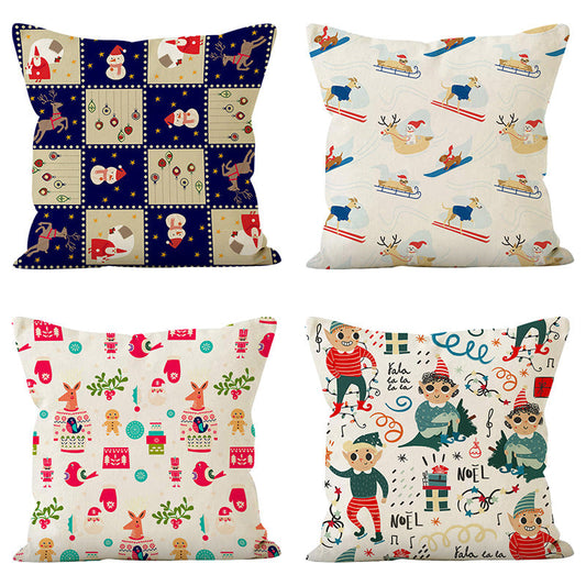 Cute Cartoon Snowman Pillow Cover | Holiday Sofa Cushion for Living Room Decor eprolo