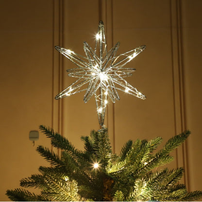 3D Iron Carved Tree Top Star | Dimensional Metal Christmas Tree Topper & Hanging Ornament Decor eprolo
