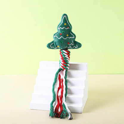 Durable Christmas Cotton Rope Plush Toy | Teeth Grinding Dog & Cat Festive Chew Toy eprolo