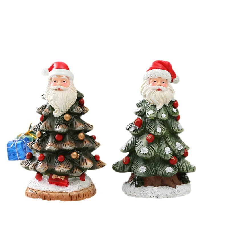 Handcrafted Resin Christmas Tree Figurine | Desktop Holiday Scene Decoration & Gift eprolo