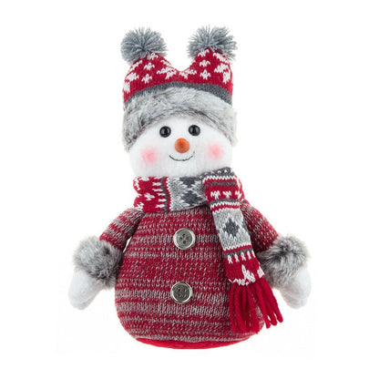 Cute Snowman Plush Doll with Lei Feng Hat & Scarf | Extendable Christmas Window Display Decor eprolo