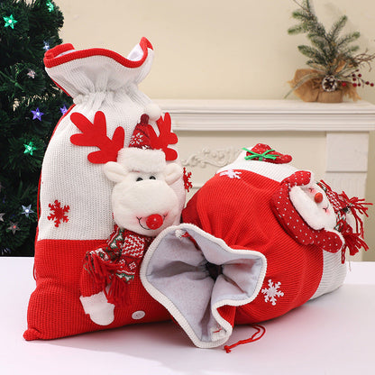 Large Drawstring Christmas Gift Bag | Cartoon Snowman & Santa Candy Pouch Bundle eprolo