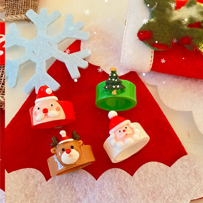Handmade Christmas Resin Ring Series | Cute Festive Jewelry & Novelty Gift